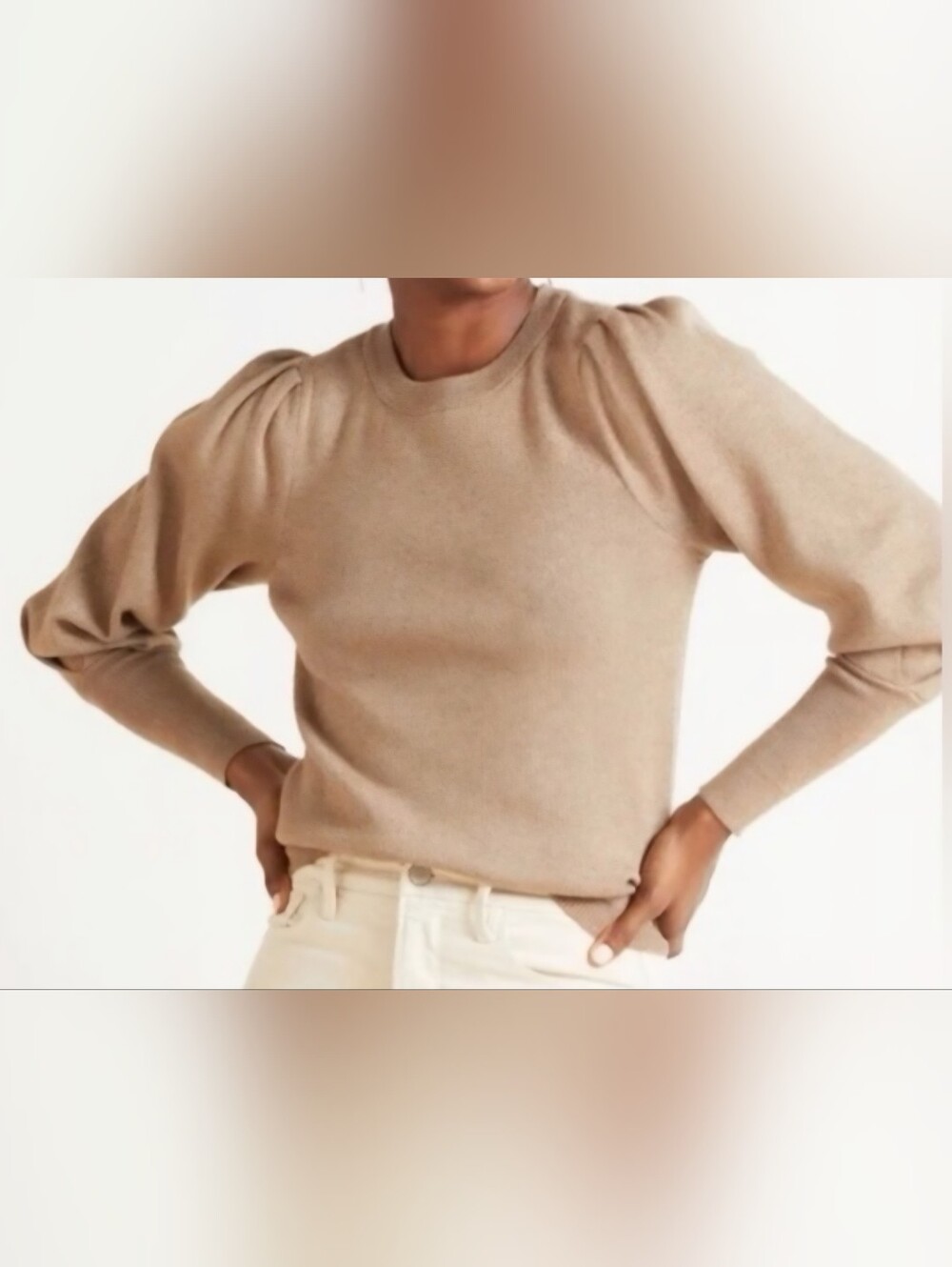 EVEREVE Metallic  Puff-Sleeve Women’s Sweater Size XS